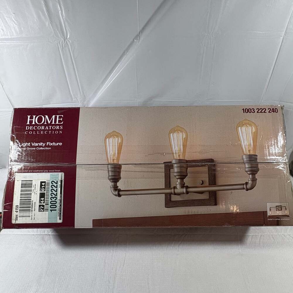Home Decorators Collection Palermo Grove 3-light Antique Nickel Vanity Light